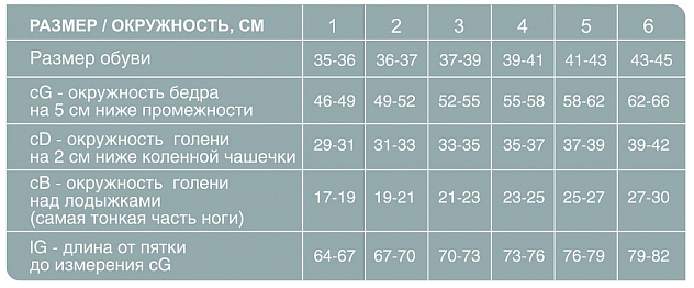 Чулки 211 (1кл) Ergoforma